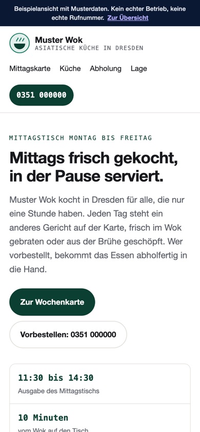 Handyansicht des Entwurfs 03 Mittagstisch