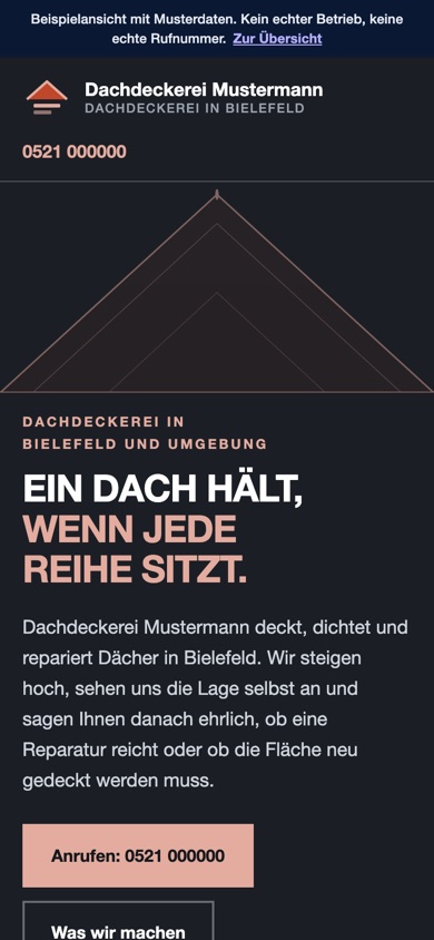 Handyansicht des Entwurfs 01 Firstlinie