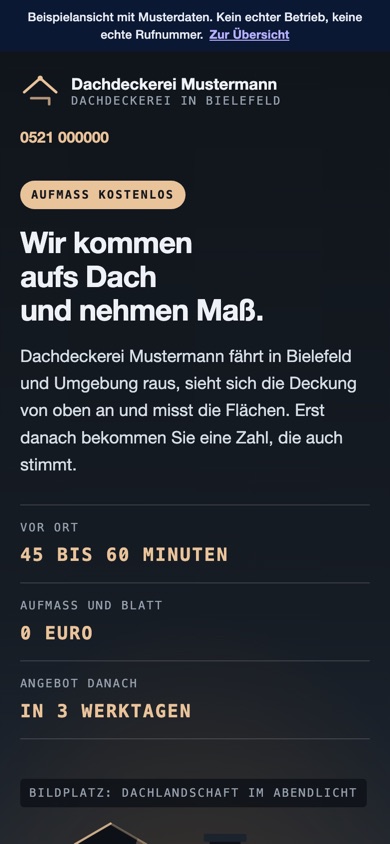 Handyansicht des Entwurfs 06 Aufmaß