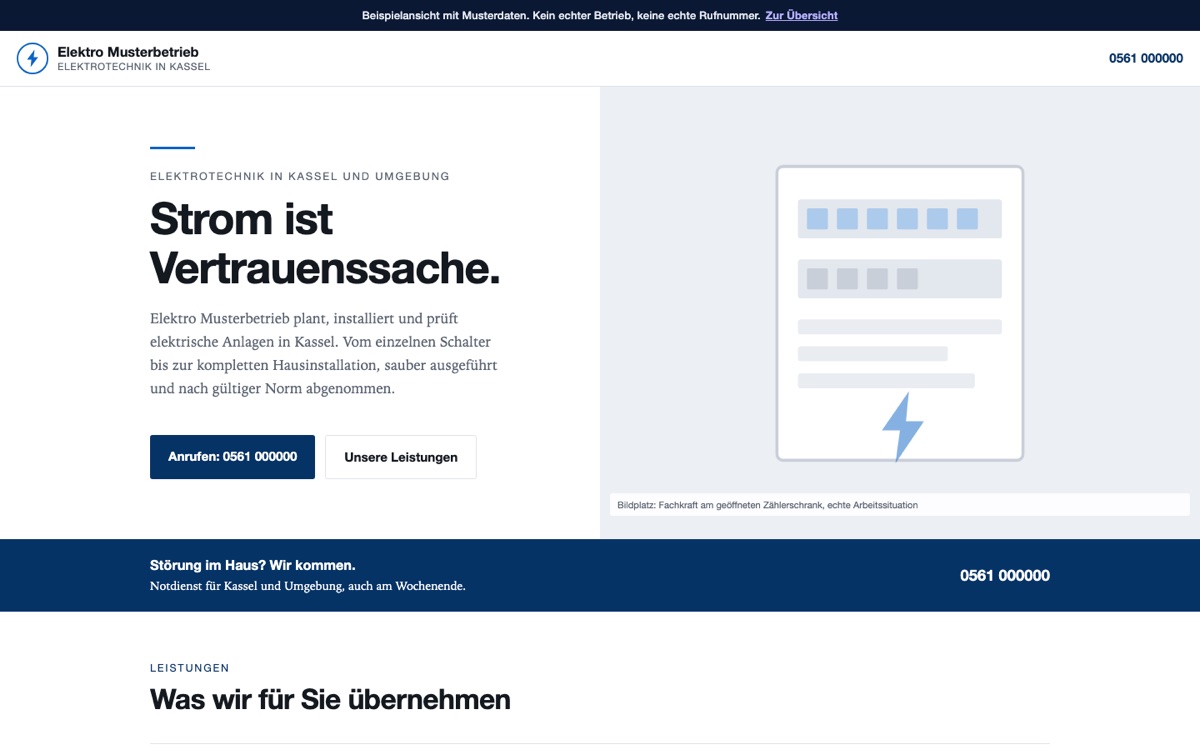 Rechneransicht des Entwurfs 01 Meisterbetrieb