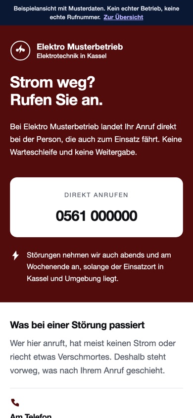 Handyansicht des Entwurfs 06 Kurzschluss