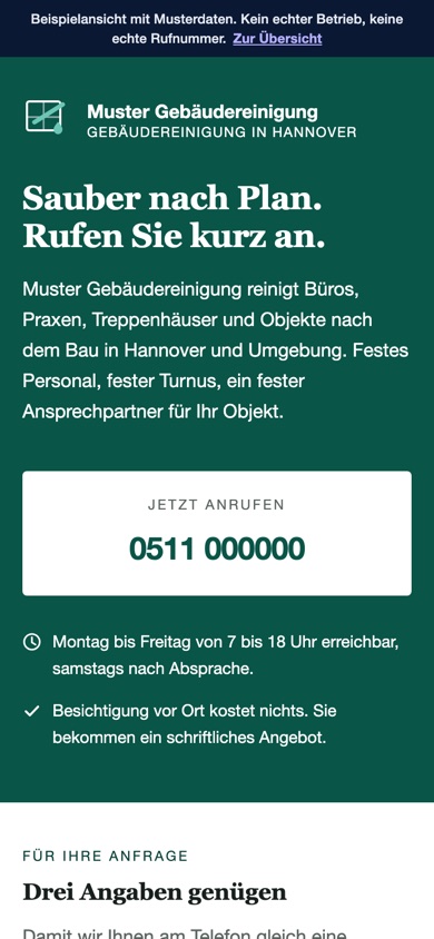 Handyansicht des Entwurfs 06 Anfrage
