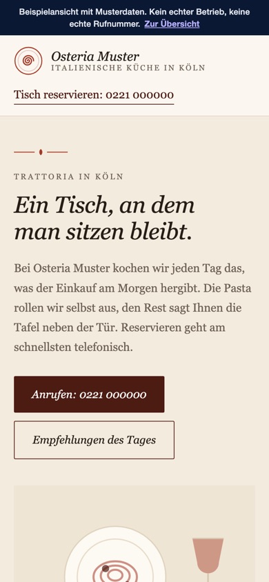 Handyansicht des Entwurfs 01 Trattoria